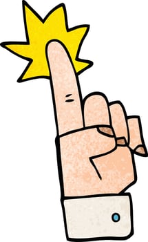 cartoon doodle pointing hand vector