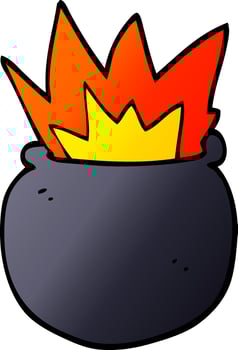 cartoon doodle exploding cauldron vector