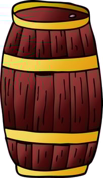 cartoon doodle of a barrel vector