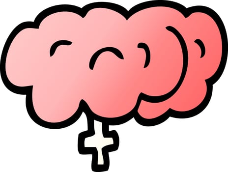 cartoon doodle human brain vector