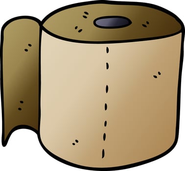 cartoon doodle toilet roll vector