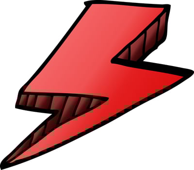cartoon doodle lightning bolt vector