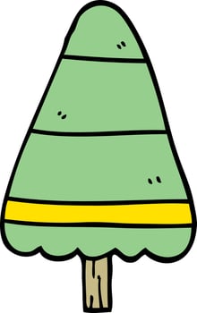 cartoon doodle christmas tree vector