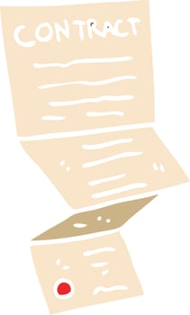 cartoon doodle complicated contract vector