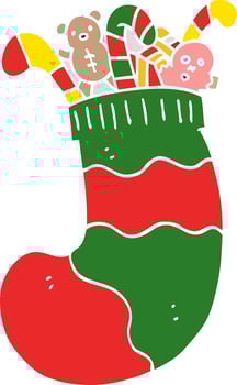 cartoon doodle christmas stocking vector