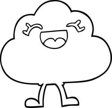 line drawing cartoon expressive weather cloud vector