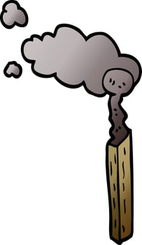 cartoon doodle burnt match vector