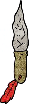 cartoon doodle of a primitive stone dagger vector