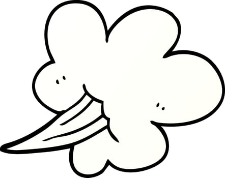 cartoon doodle gust of air vector