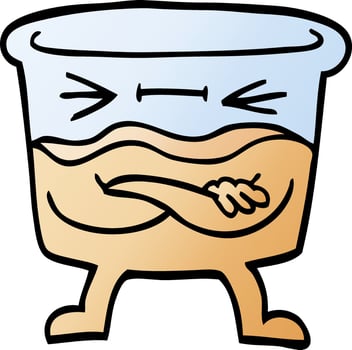 cartoon doodle whisky glass vector