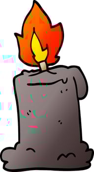 cartoon doodle burning candle vector