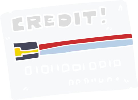flat color style cartoon credit card vector
