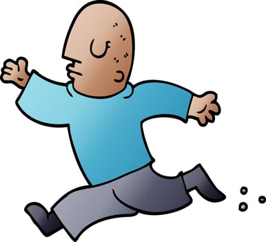 cartoon doodle man running vector