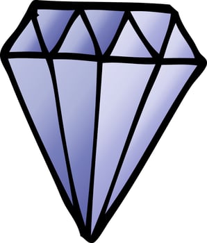 cartoon doodle tattoo diamond vector