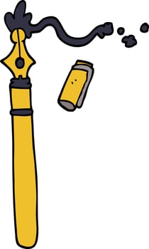 cartoon doodle fountain pen vector