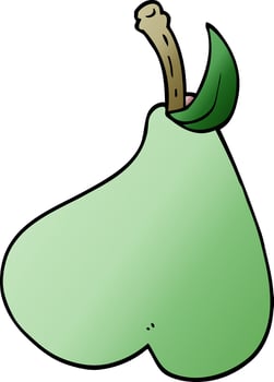 cartoon doodle healthy pear vector
