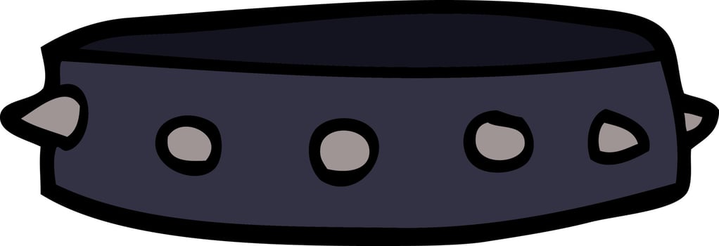 cartoon doodle spiked dog collar vector