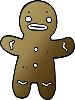 cartoon doodle gingerbread man vector
