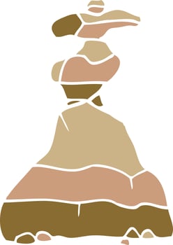 cartoon doodle of stacked stones vector