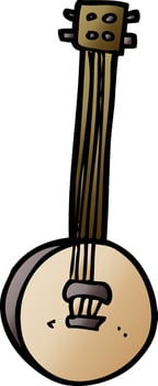 cartoon doodle old banjo vector