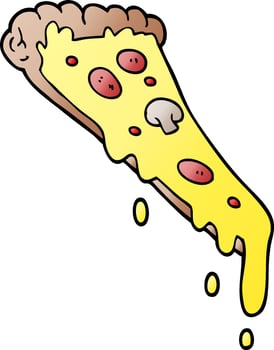 cartoon doodle slice of pizza vector