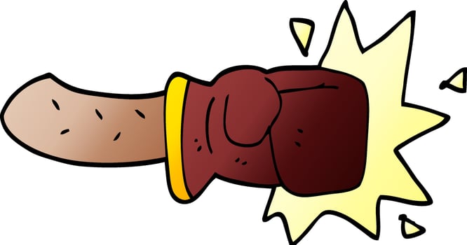 cartoon doodle boxing glove vector
