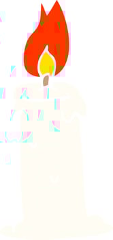 cartoon doodle burning candle vector