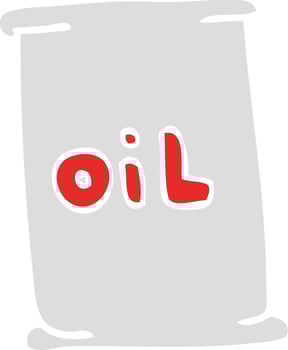 flat color illustration of a cartoon oil drum vector