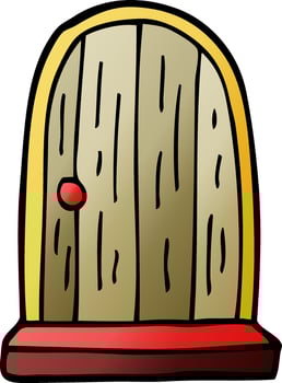 cartoon doodle round doorway vector
