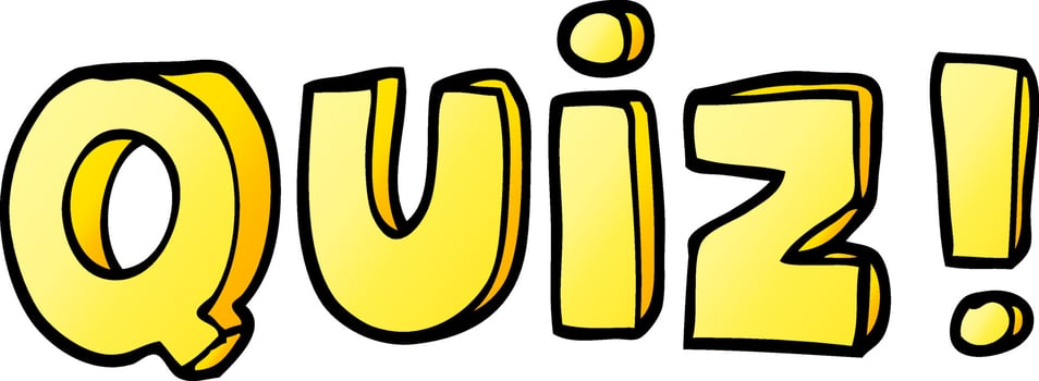cartoon doodle word quiz vector