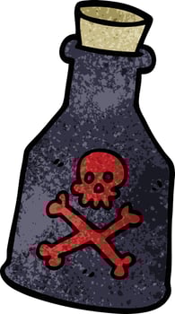 cartoon doodle poison bottle vector
