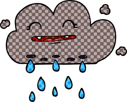 cartoon doodle rain cloud vector