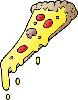 cartoon doodle pizza slice vector