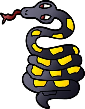 cartoon doodle poisonous snake vector