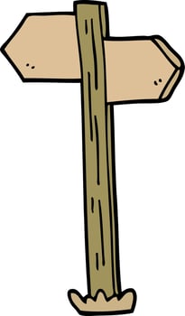 cartoon doodle sign posts vector