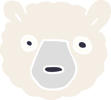 cartoon doodle polar bear face vector