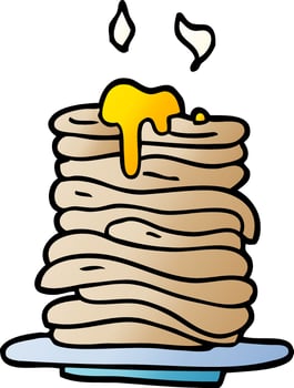 cartoon doodle stack of pancakes vector