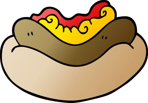 cartoon doodle of a hotdog vector