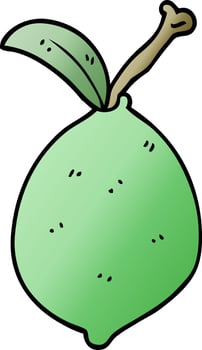 cartoon doodle lime fruit vector