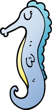 cartoon doodle sea horse vector