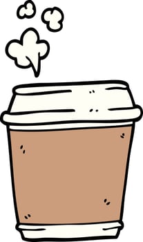 cartoon doodle coffee cup vector