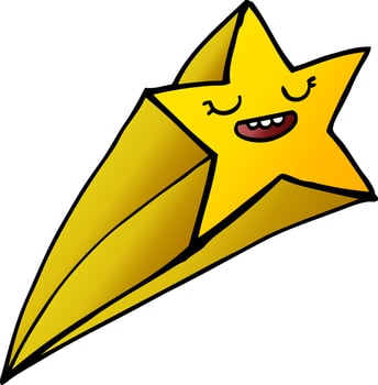cartoon doodle shooting star vector