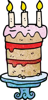 cartoon doodle birthday cake vector