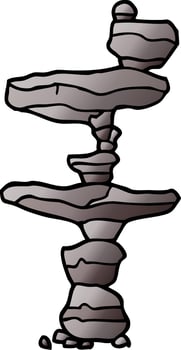 cartoon doodle boulders vector