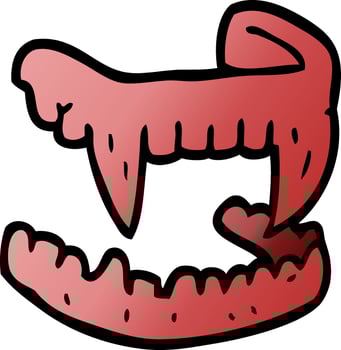 cartoon doodle halloween fangs vector