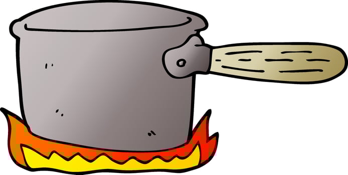 cartoon doodle cooking pan vector