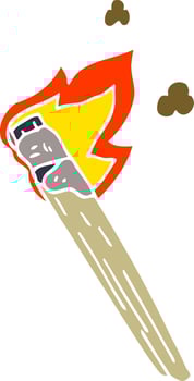 cartoon doodle burning torch brand vector
