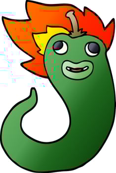 cartoon doodle hot chilly vector