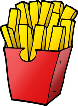 cartoon doodle takeout fries vector