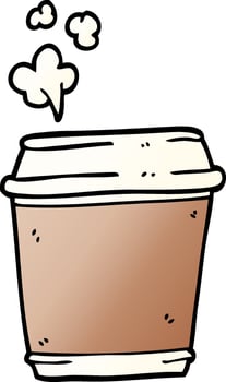 cartoon doodle coffee cup vector